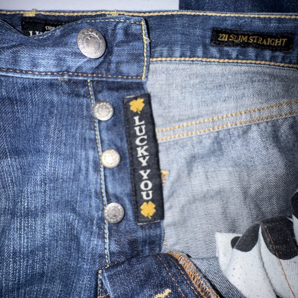 Vintage Lucky Brand Jeans Men's Size 36X32 Yin Yang LUCKY ME Y2K - Picture 3 of 16
